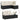 Set mobilier de grădină cu perne, 5 piese, negru, poliratan