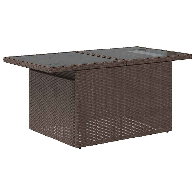 Set canapele de grădină cu 6 piese și perne, poliratan maro