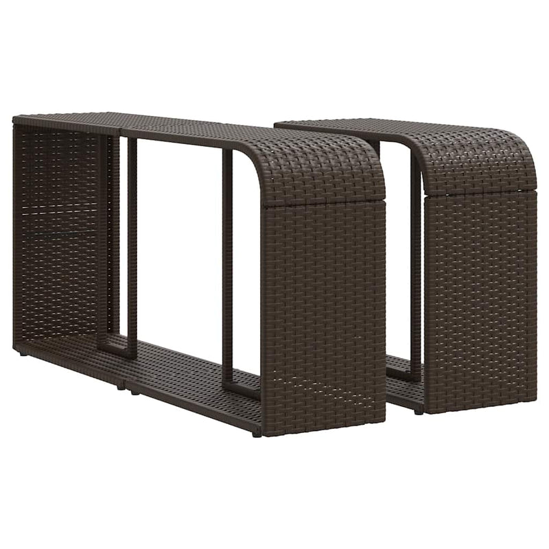 Set canapele de grădină cu 11 piese și perne, poliratan maro