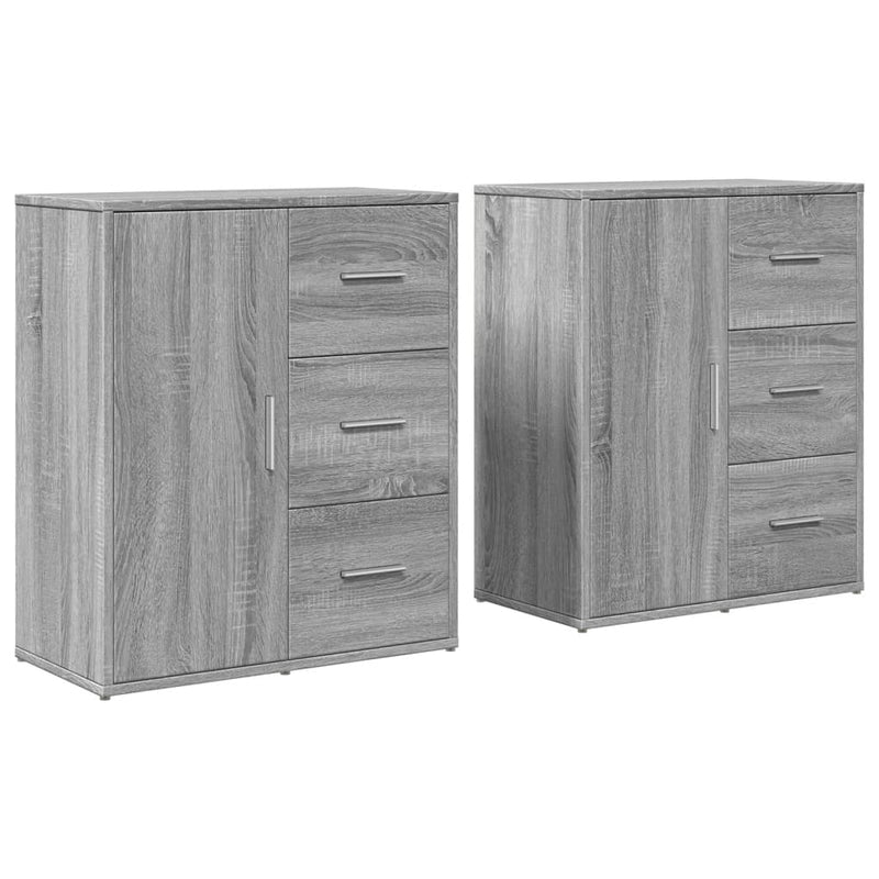 Dulapuri, 2 buc., gri sonoma, 60x31x70 cm, lemn prelucrat