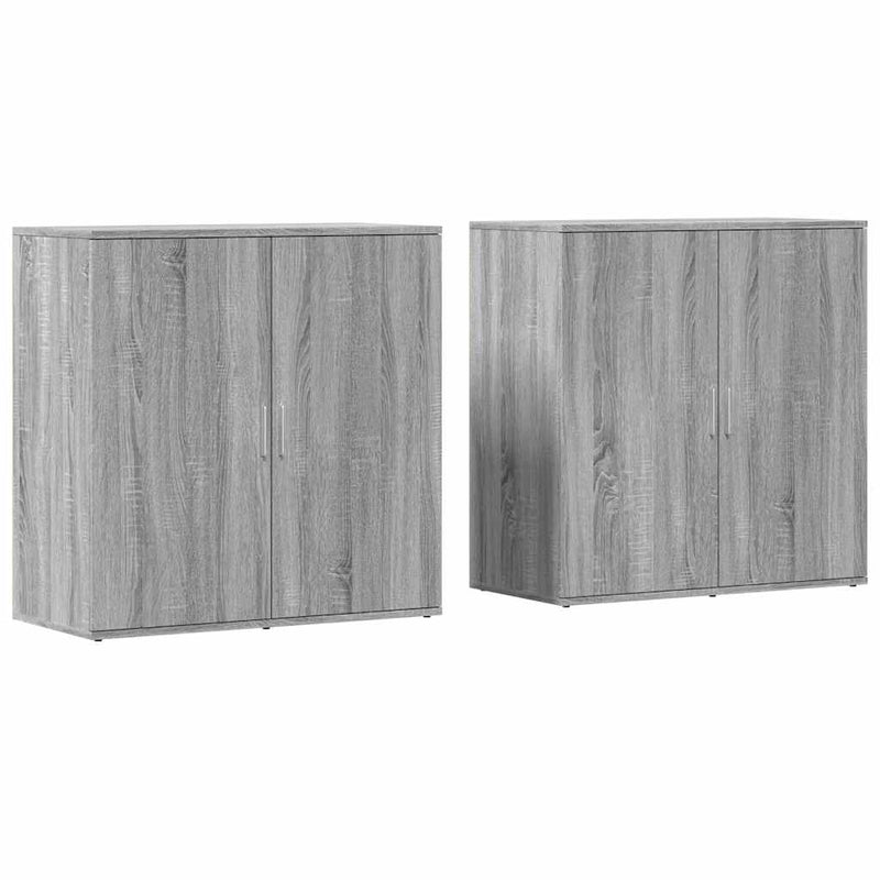 Comode, 2 buc., gri sonoma, 79x38x80 cm, lemn compozit