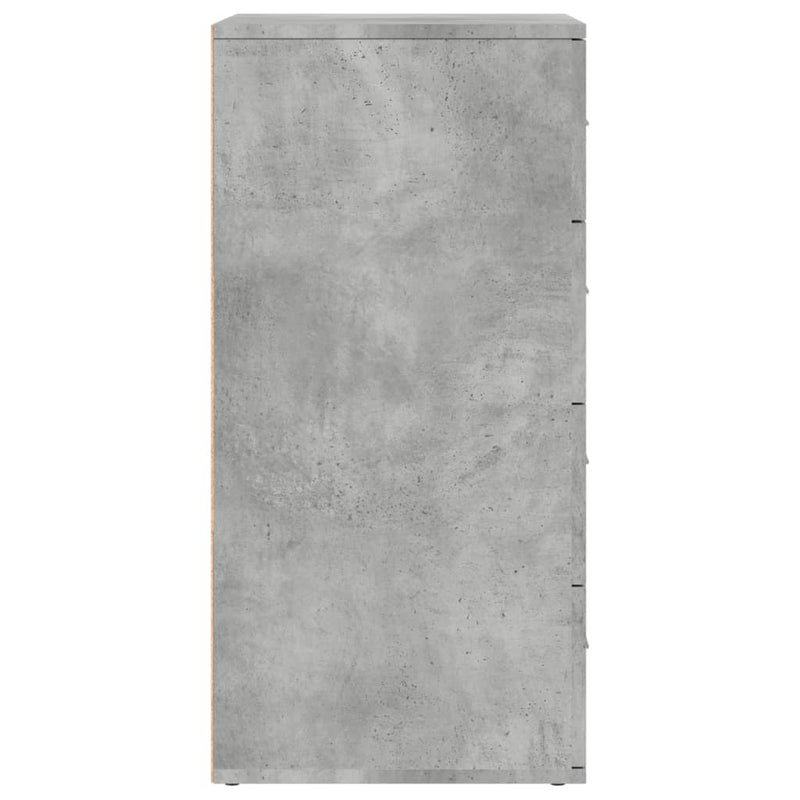 Servante, 3 piese, gri beton, lemn prelucrat
