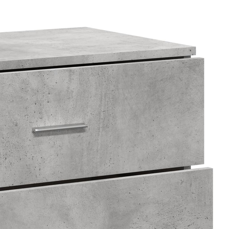 Servante, 3 piese, gri beton, lemn prelucrat