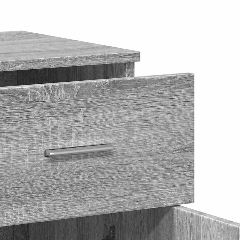 Comode, 2 buc., gri sonoma, 79x38x80 cm, lemn compozit