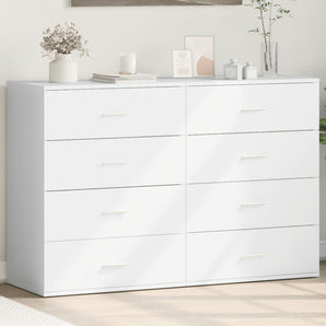 Servante, 2 buc., alb, 60x39x80 cm, lemn prelucrat
