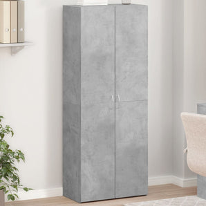 Fișet, gri beton, 60x32x153 cm, lemn prelucrat
