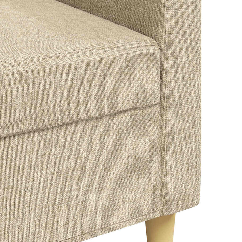 Canapea cu 3 locuri, crem, 210 cm, material textil