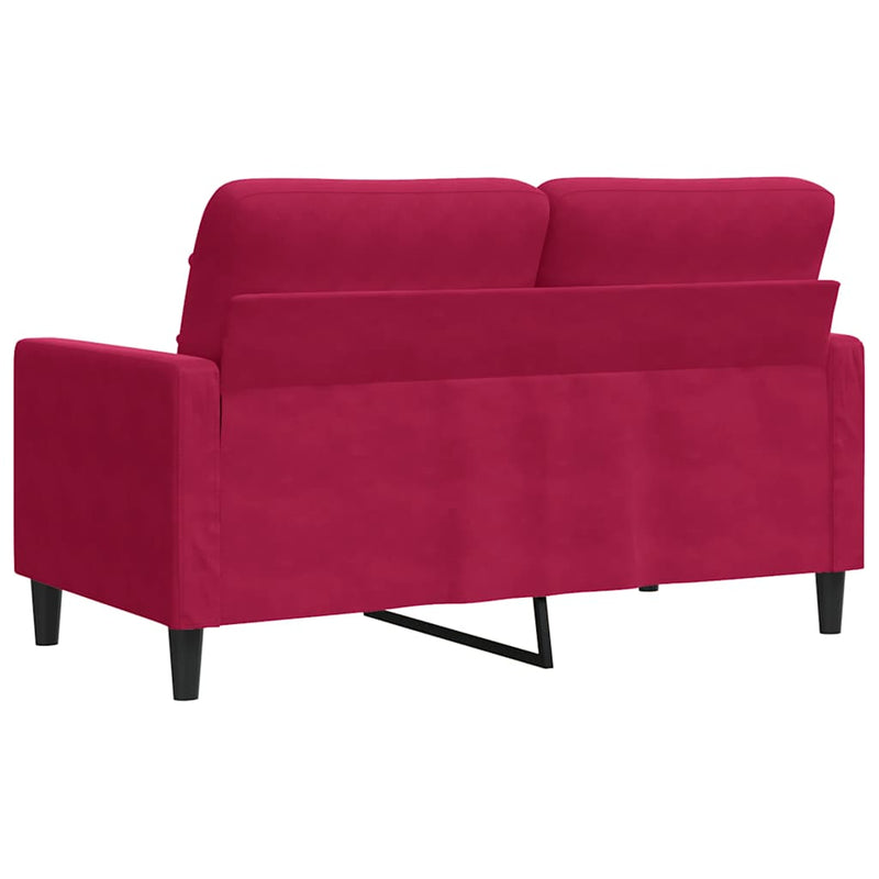 Canapea cu 2 locuri, roșu vin, 120 cm, catifea