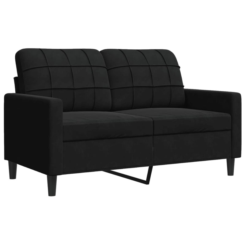 Canapea cu 2 locuri, negru, 120 cm, catifea