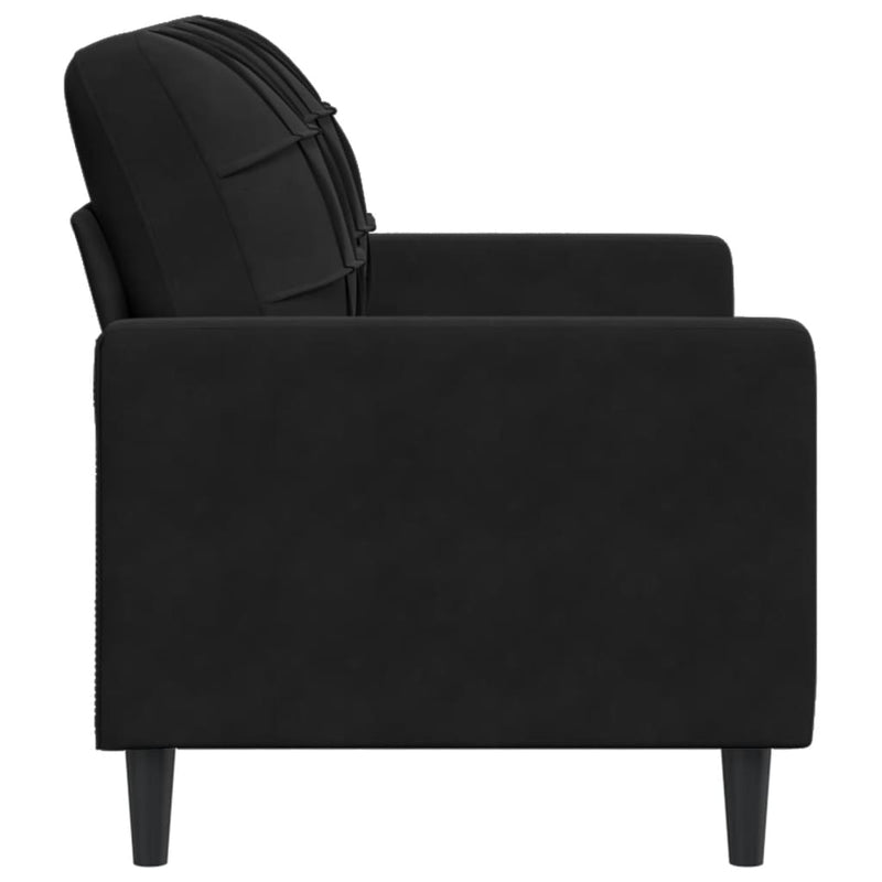 Canapea cu 2 locuri, negru, 120 cm, catifea