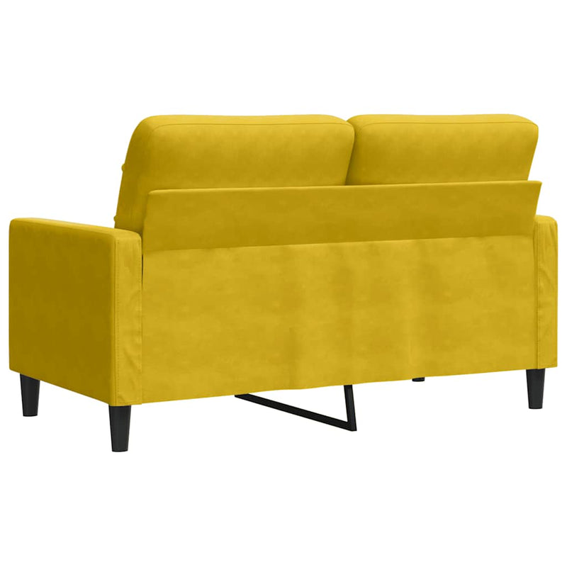 Canapea cu 2 locuri, galben, 120 cm, catifea