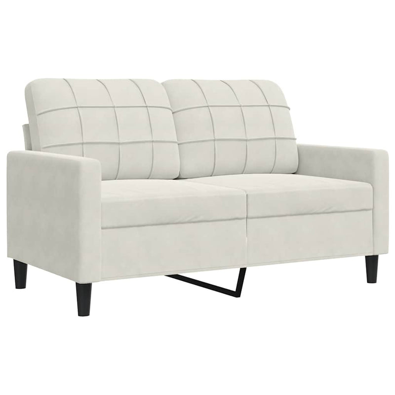Canapea cu 2 locuri, crem, 120 cm, catifea
