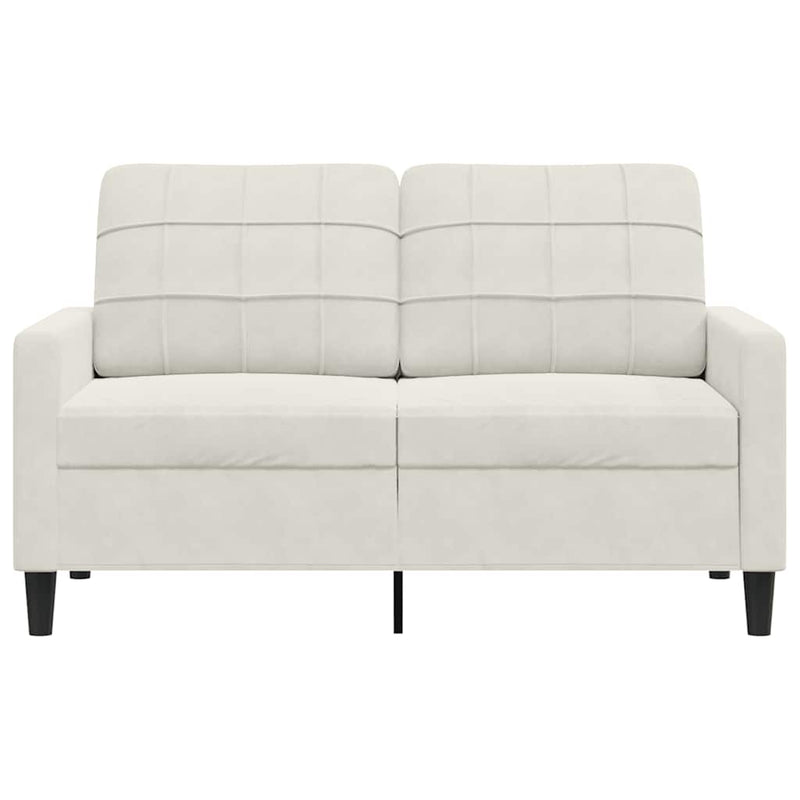 Canapea cu 2 locuri, crem, 120 cm, catifea