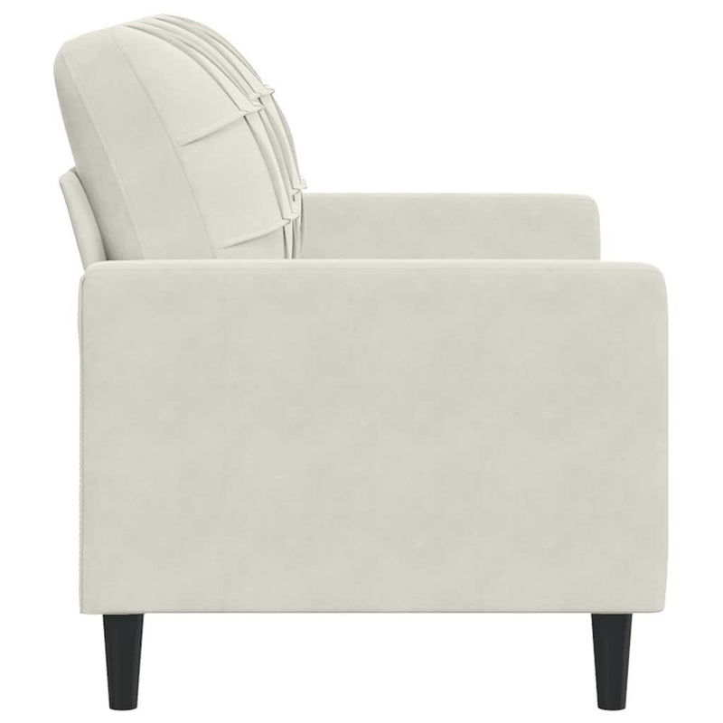 Canapea cu 2 locuri, crem, 120 cm, catifea