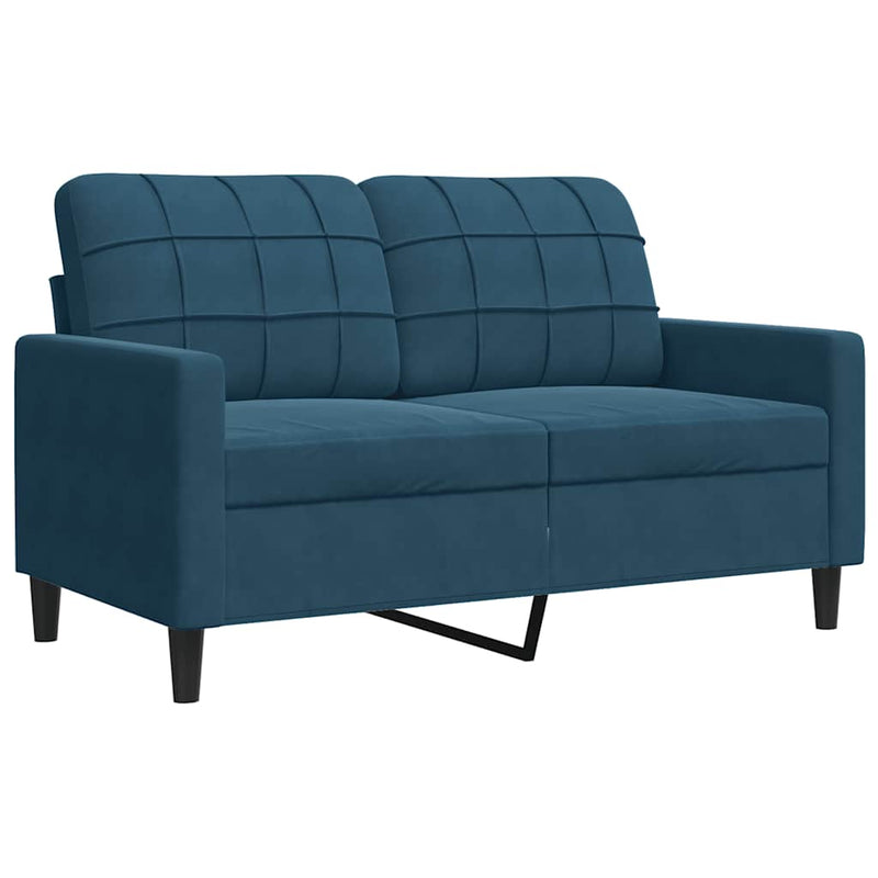 Canapea cu 2 locuri, albastru, 120 cm, catifea