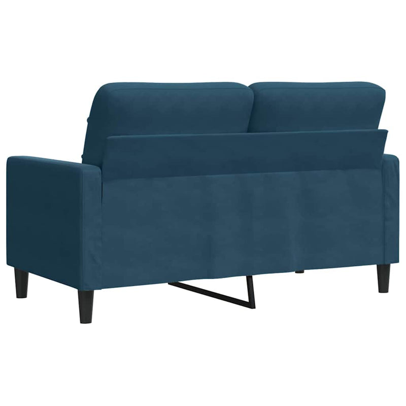 Canapea cu 2 locuri, albastru, 120 cm, catifea