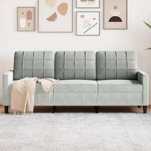 Canapea cu 3 locuri, gri deschis, material 180CM catifea
