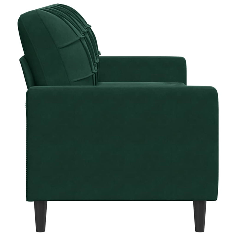 Canapea cu 3 locuri, verde închis, 180 cm, catifea