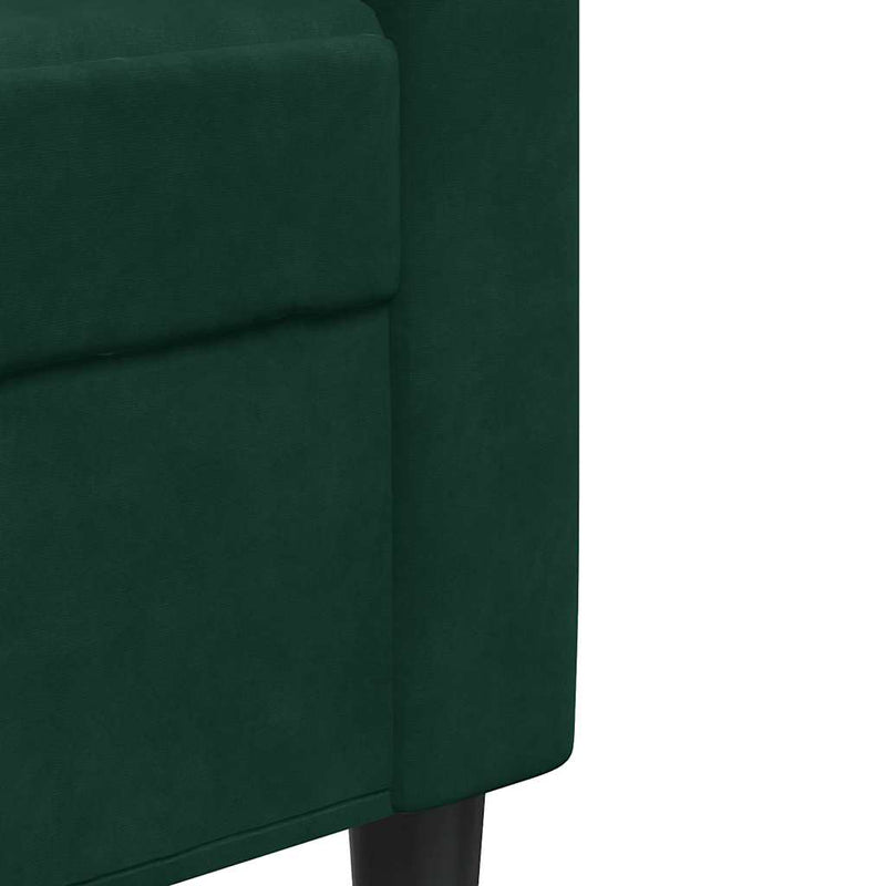 Canapea cu 3 locuri, verde închis, 180 cm, catifea