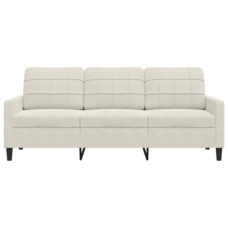 Canapea cu 3 locuri, crem, 180 cm, catifea