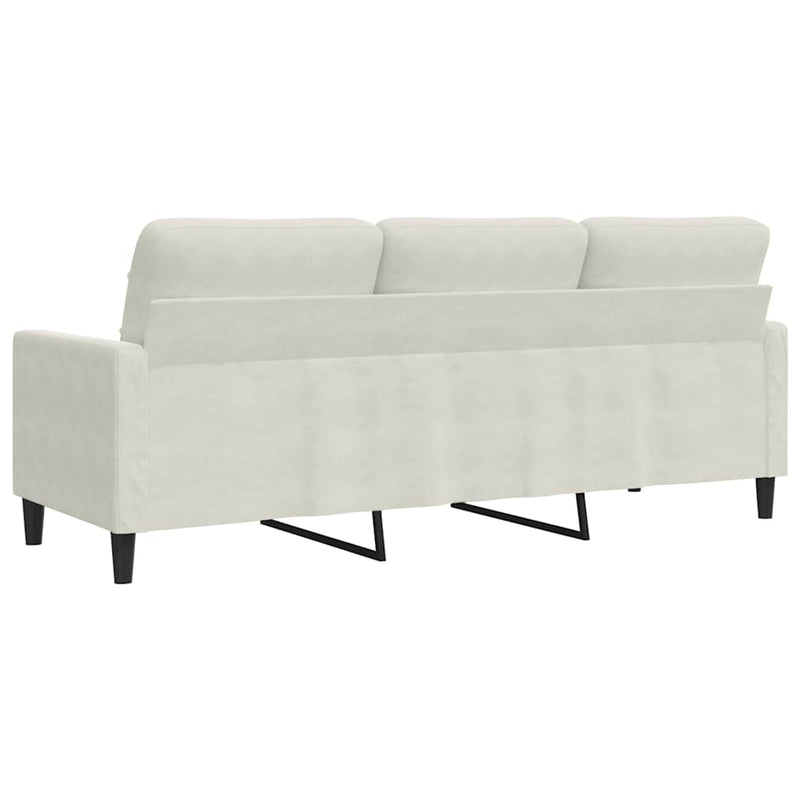 Canapea cu 3 locuri, crem, 180 cm, catifea