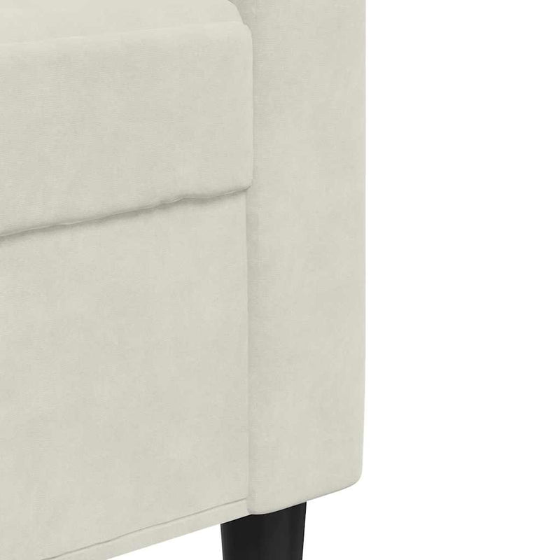 Canapea cu 3 locuri, crem, 180 cm, catifea