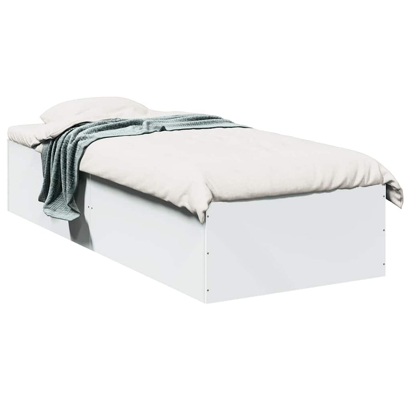 Cadru de pat, alb, 75x190 cm, lemn prelucrat