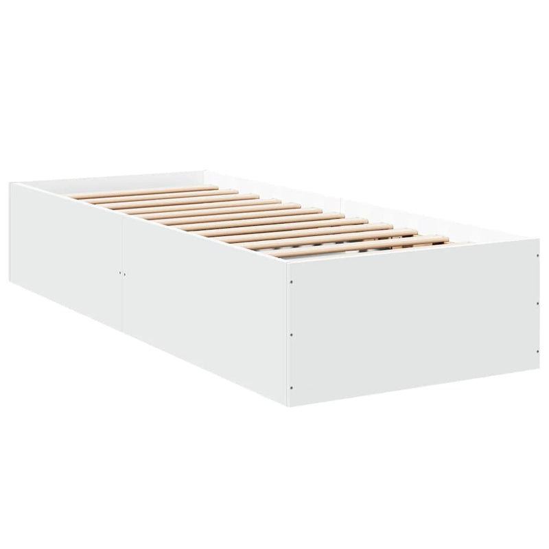 Cadru de pat, alb, 75x190 cm, lemn prelucrat
