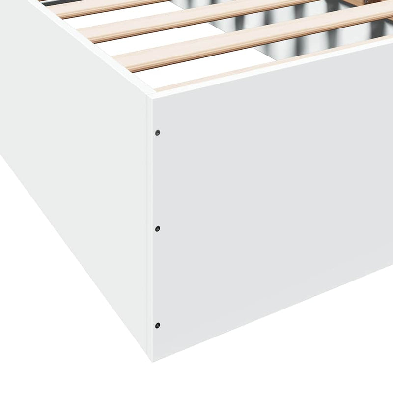 Cadru de pat, alb, 75x190 cm, lemn prelucrat