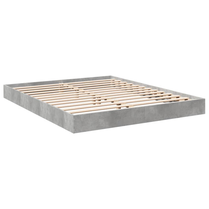 Cadru de pat, gri beton, 160x200 cm, lemn prelucrat