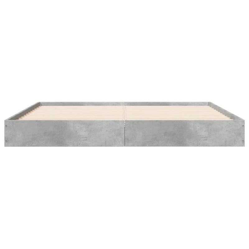 Cadru de pat, gri beton, 160x200 cm, lemn prelucrat