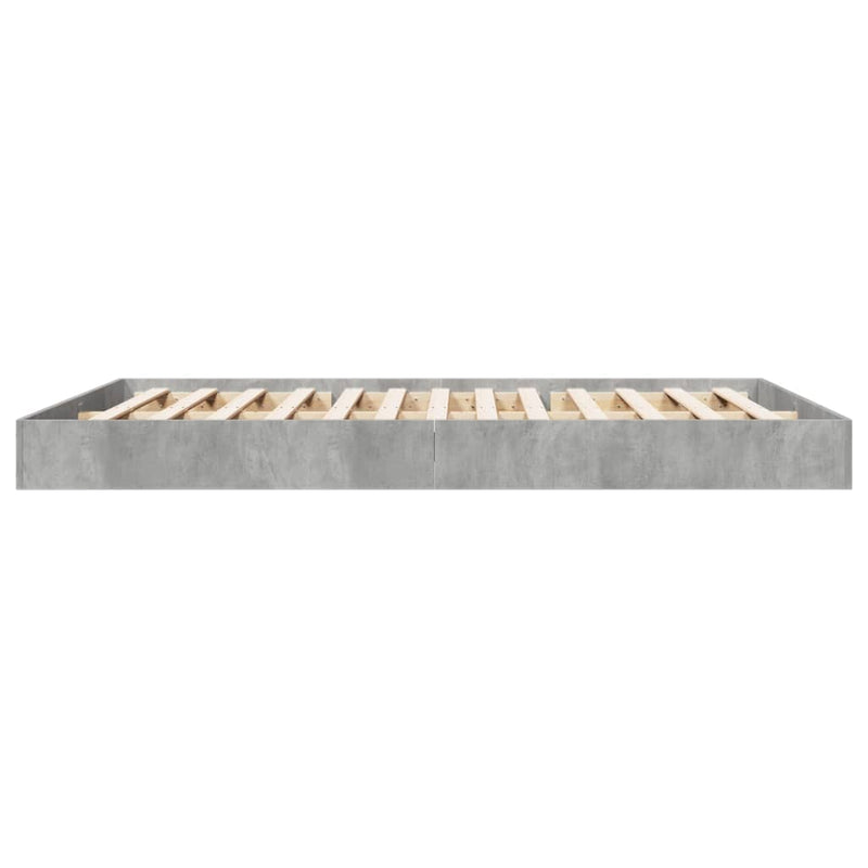 Cadru de pat, gri beton, 160x200 cm, lemn prelucrat