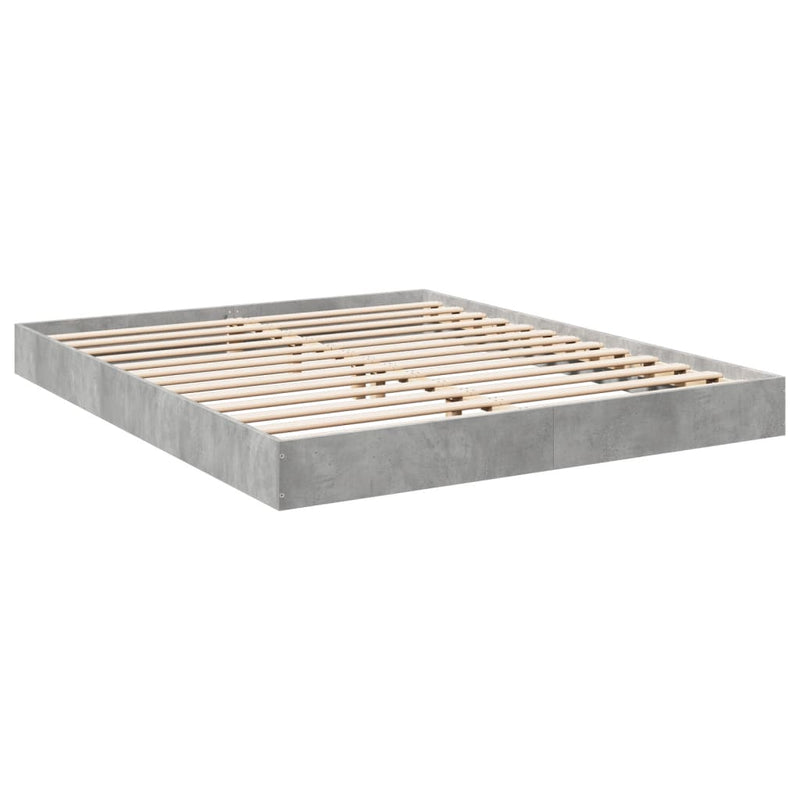 Cadru de pat, gri beton, 160x200 cm, lemn prelucrat