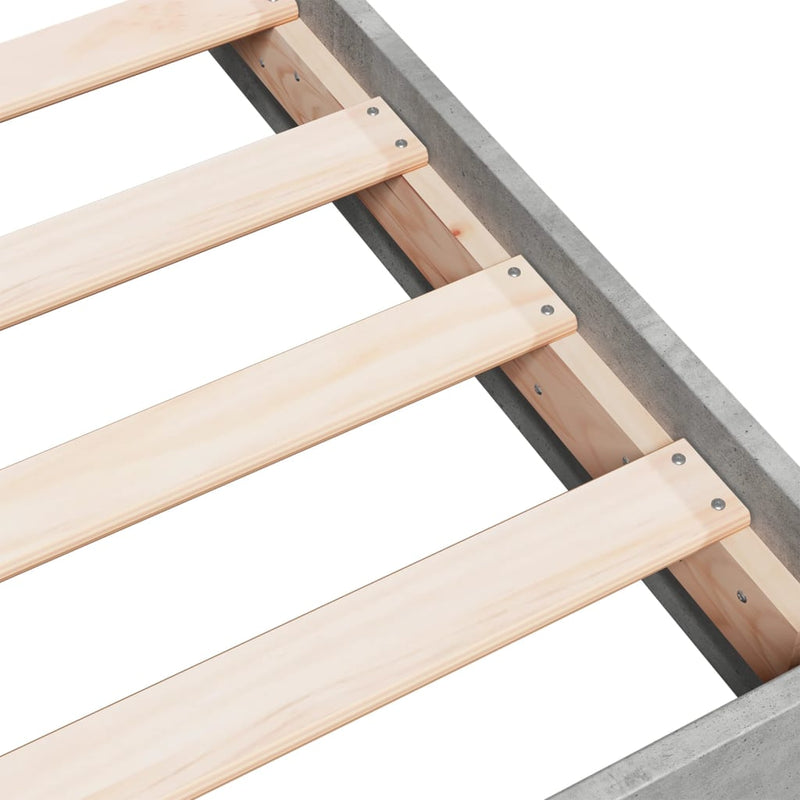 Cadru de pat, gri beton, 160x200 cm, lemn prelucrat