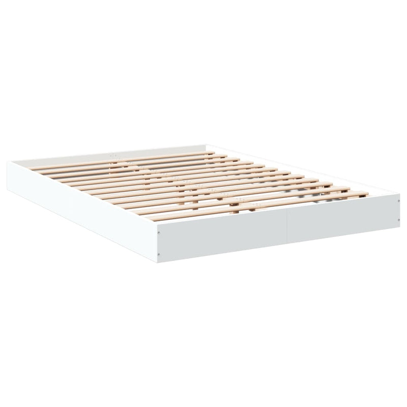Cadru de pat, alb ,135x190 cm, lemn prelucrat