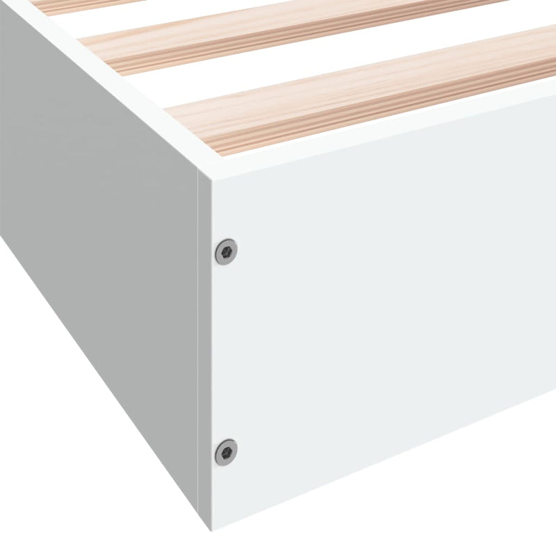Cadru de pat, alb ,135x190 cm, lemn prelucrat