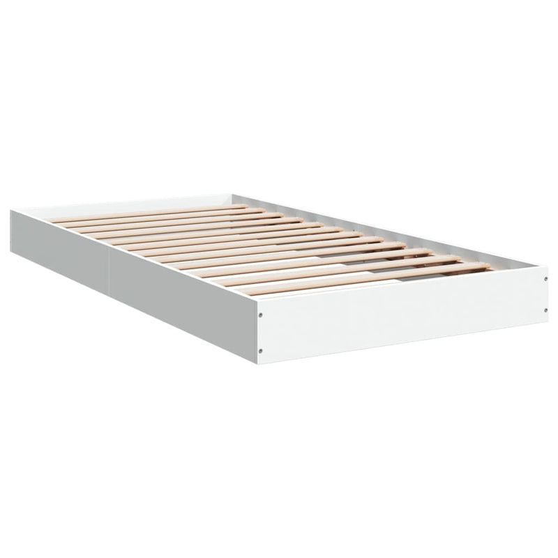 Cadru de pat, alb, 90x190 cm, lemn prelucrat