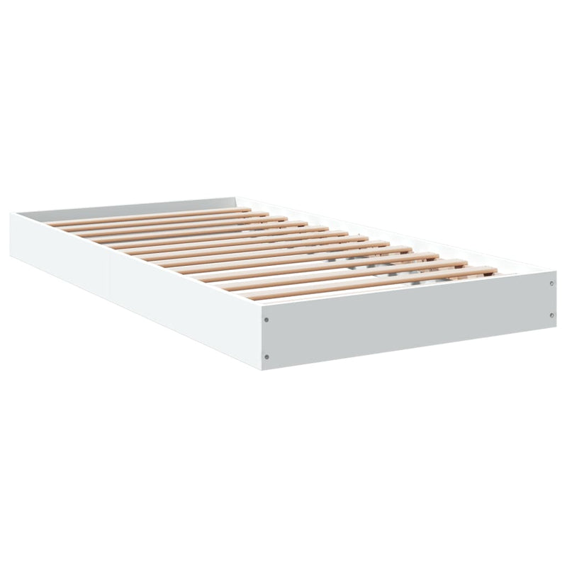 Cadru de pat, alb, 90x190 cm, lemn prelucrat