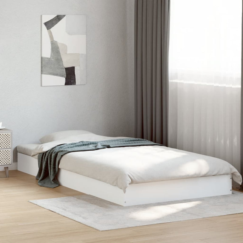 Cadru de pat, alb, 90x190 cm, lemn prelucrat