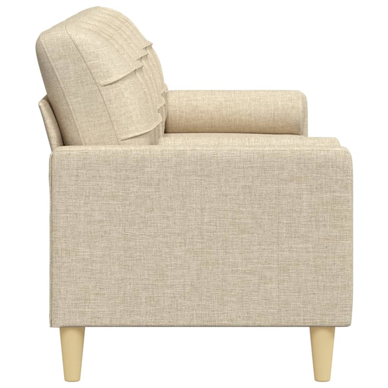 Canapea cu 3 locuri cu pernuțe, crem, 210 cm, textil