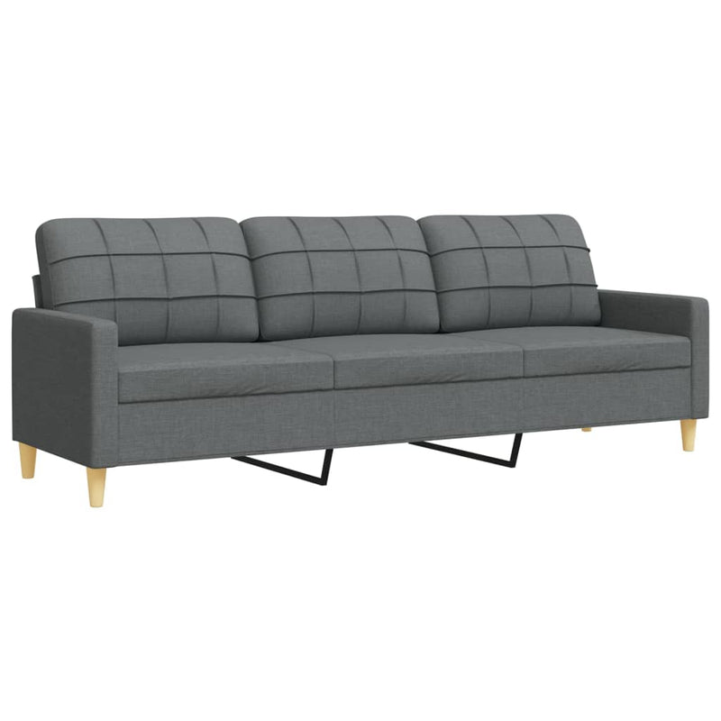 Set de canapele, 3 piese, gri închis, textil