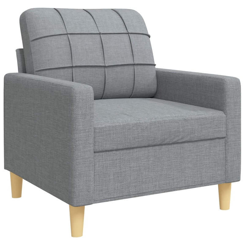 Set canapele cu taburet, 4 piese, gri deschis, textil