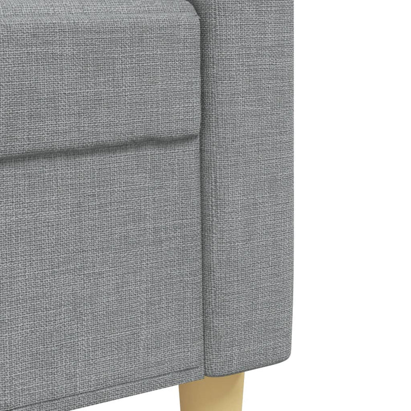 Set canapele cu taburet, 4 piese, gri deschis, textil