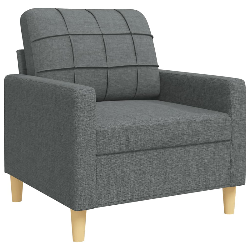 Set de canapele cu taburet, 4 piese, gri închis, textil