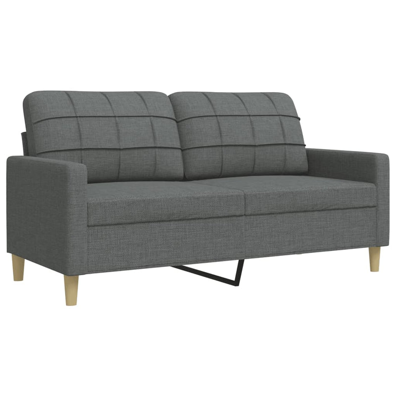 Set de canapele cu taburet, 4 piese, gri închis, textil