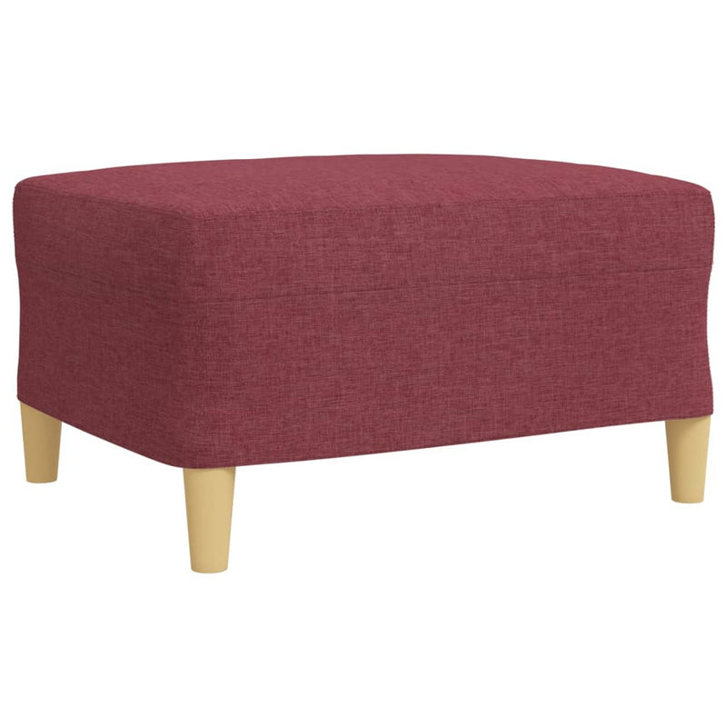 Set canapele cu taburet, 4 piese, roșu vin, material textil