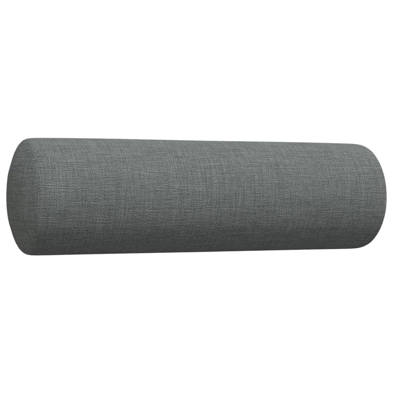 Set de canapele cu perne, 3 piese, gri închis, material textil