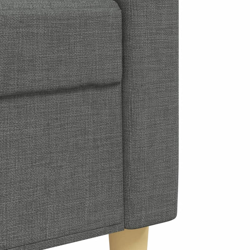 Set de canapele cu perne, 3 piese, gri închis, material textil