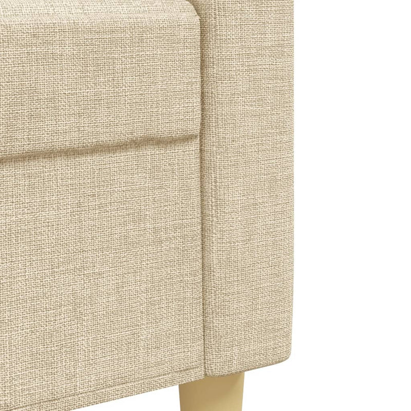 Set de canapele cu perne decorative, 3 piese, crem, textil