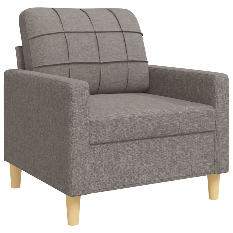 Set de canapele cu perne, 3 piese, gri taupe, textil